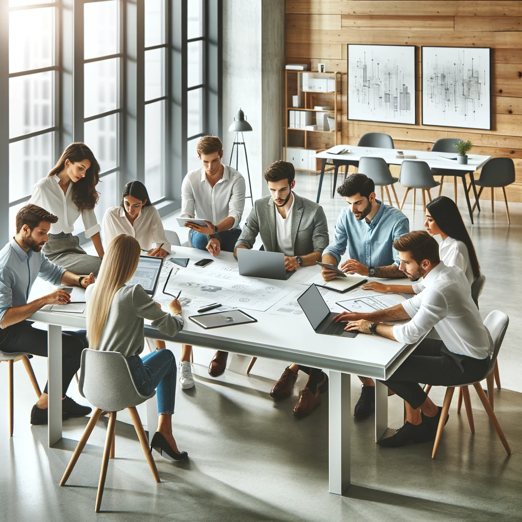 AI Generated: Meeting of a team lead by a leader created from Agile Leadership Sumit Program