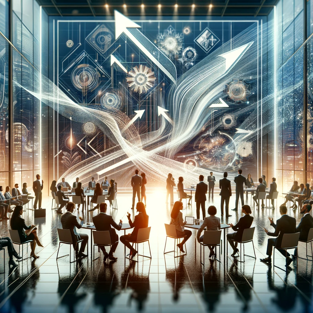 AI generated: Agile Leadership Summit - Professionals from various industries in a gathering